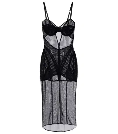 Dolce & Gabbana Ruched sheer tulle midi dress | Thumbnail 1 Dolce & Gabbana Ruched sheer tulle midi dress | Thumbnail 1