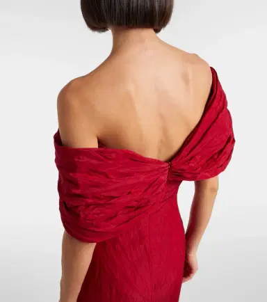 Magda Butrym Off-shoulder draped cotton-blend midi dress | Thumbnail 6 Magda Butrym Off-shoulder draped cotton-blend midi dress | Thumbnail 6
