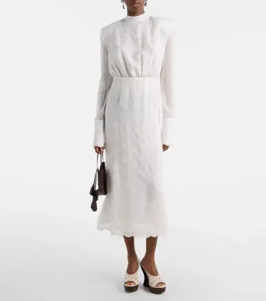 Magda Butrym Embroidered silk, wool and cotton-blend midi dress | Thumbnail 2 Magda Butrym Embroidered silk, wool and cotton-blend midi dress | Thumbnail 2
