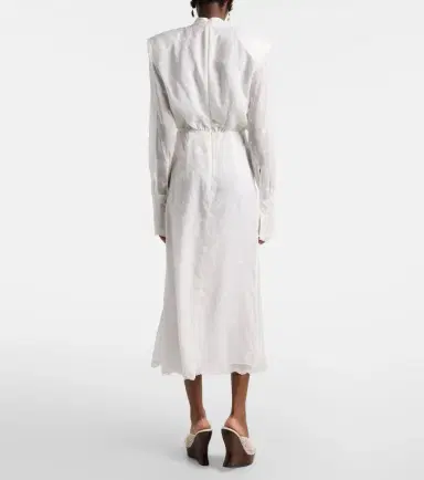 Magda Butrym Embroidered silk, wool and cotton-blend midi dress | Thumbnail 4 Magda Butrym Embroidered silk, wool and cotton-blend midi dress | Thumbnail 4
