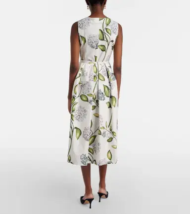 Oscar de la Renta Porcelain Flower cotton-blend midi dress | Thumbnail 2 Oscar de la Renta Porcelain Flower cotton-blend midi dress | Thumbnail 2