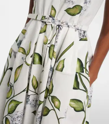Oscar de la Renta Porcelain Flower cotton-blend midi dress | Thumbnail 3 Oscar de la Renta Porcelain Flower cotton-blend midi dress | Thumbnail 3
