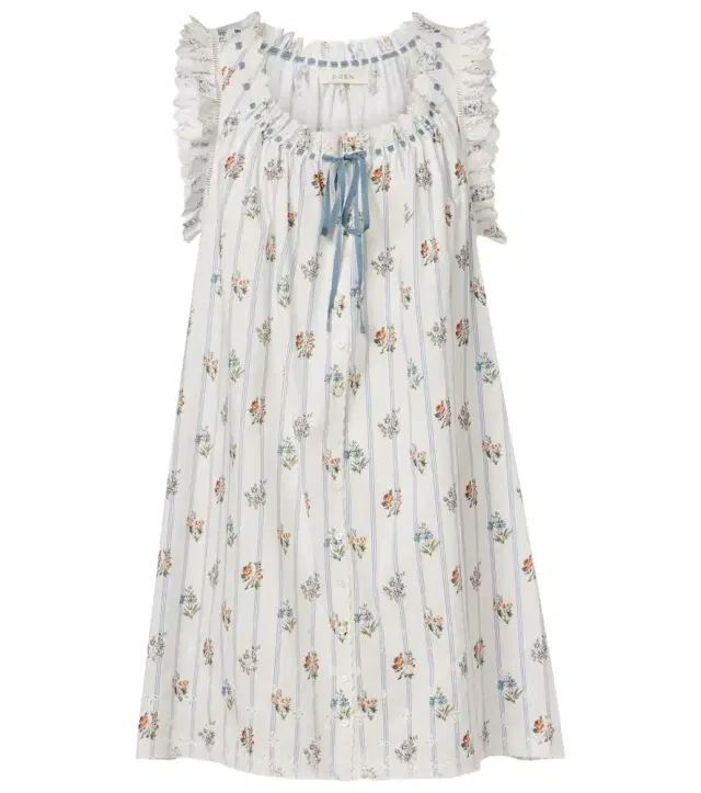 Dôen Nessie floral striped cotton shirt dress Dôen Nessie floral striped cotton shirt dress