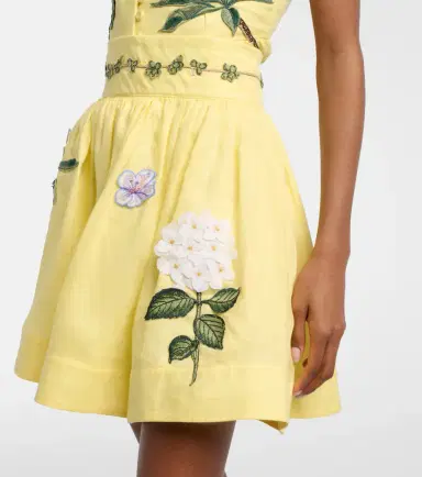 Agua by Agua Bendita Nori floral-appliqué linen miniskirt | Thumbnail 2 Agua by Agua Bendita Nori floral-appliqué linen miniskirt | Thumbnail 2