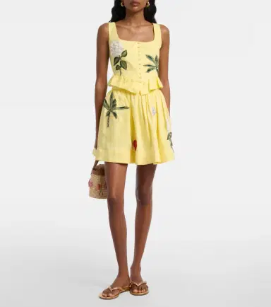 Agua by Agua Bendita Nori floral-appliqué linen miniskirt | Thumbnail 4 Agua by Agua Bendita Nori floral-appliqué linen miniskirt | Thumbnail 4
