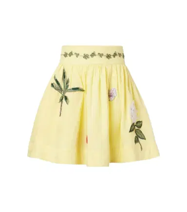 Agua by Agua Bendita Nori floral-appliqué linen miniskirt | Thumbnail 1 Agua by Agua Bendita Nori floral-appliqué linen miniskirt | Thumbnail 1