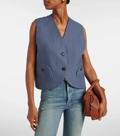 Blazé Milano Blazé Milano Gliss linen vest | Thumbnail 3 Blazé Milano Blazé Milano Gliss linen vest | Thumbnail 3