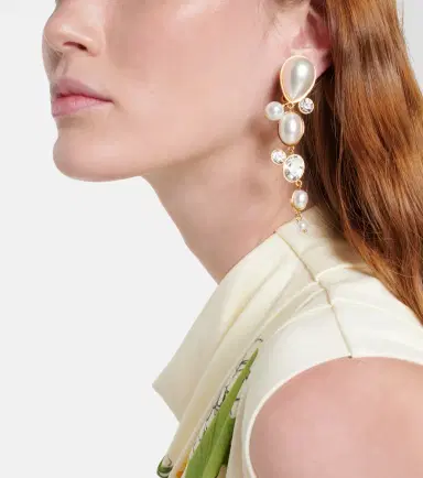 Oscar de la Renta Embellished clip-on earrings | Thumbnail 5 Oscar de la Renta Embellished clip-on earrings | Thumbnail 5