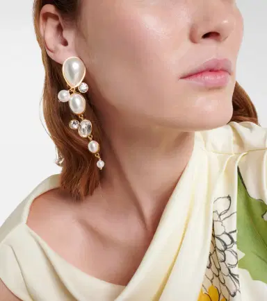 Oscar de la Renta Embellished clip-on earrings | Thumbnail 6 Oscar de la Renta Embellished clip-on earrings | Thumbnail 6