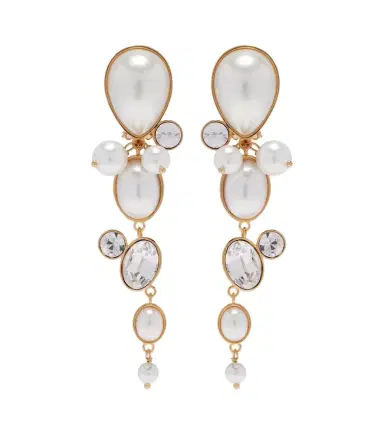 Oscar de la Renta Embellished clip-on earrings | Thumbnail 1 Oscar de la Renta Embellished clip-on earrings | Thumbnail 1
