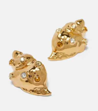 Oscar de la Renta Seashell crystal-embellished earrings | Thumbnail 4 Oscar de la Renta Seashell crystal-embellished earrings | Thumbnail 4