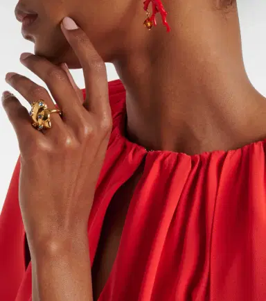 Oscar de la Renta Seashell crystal-embellished ring | Thumbnail 4 Oscar de la Renta Seashell crystal-embellished ring | Thumbnail 4