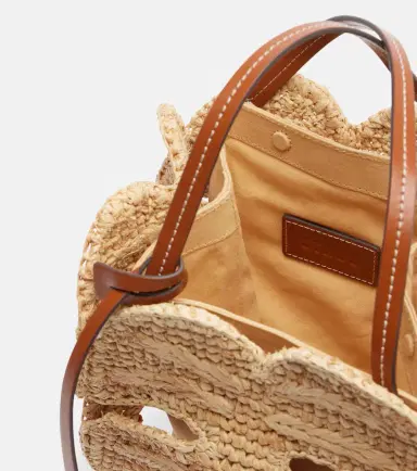 Staud Palm leather-trimmed raffia top-handle bag | Thumbnail 3 Staud Palm leather-trimmed raffia top-handle bag | Thumbnail 3