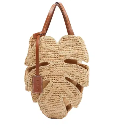 Staud Palm leather-trimmed raffia top-handle bag | Thumbnail 1 Staud Palm leather-trimmed raffia top-handle bag | Thumbnail 1