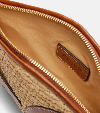 Staud Pesce leather-trimmed raffia clutch | Thumbnail 3 Staud Pesce leather-trimmed raffia clutch | Thumbnail 3