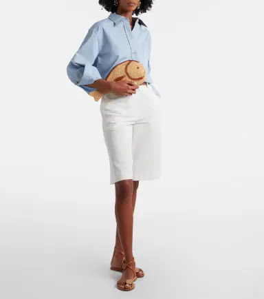 Staud Pesce leather-trimmed raffia clutch | Thumbnail 4 Staud Pesce leather-trimmed raffia clutch | Thumbnail 4