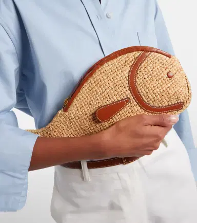 Staud Pesce leather-trimmed raffia clutch | Thumbnail 5 Staud Pesce leather-trimmed raffia clutch | Thumbnail 5