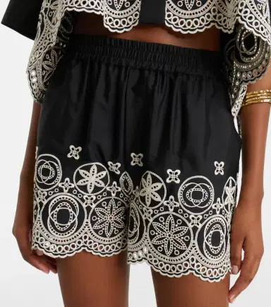 La DoubleJ Pull-Up embroidered cotton shorts | Thumbnail 2 La DoubleJ Pull-Up embroidered cotton shorts | Thumbnail 2
