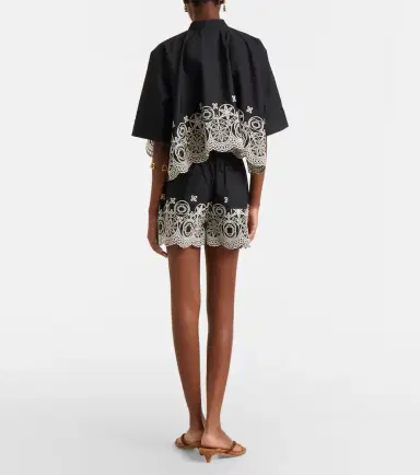 La DoubleJ Pull-Up embroidered cotton shorts | Thumbnail 3 La DoubleJ Pull-Up embroidered cotton shorts | Thumbnail 3