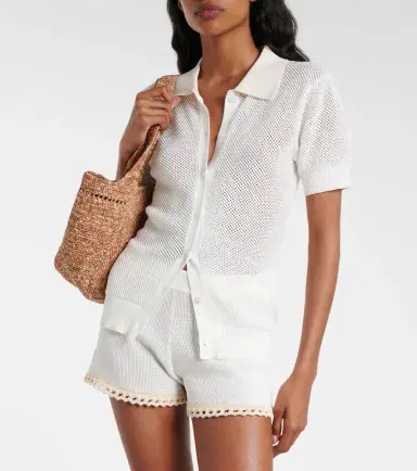 Stella McCartney Crochet cotton polo shirt | Thumbnail 2 Stella McCartney Crochet cotton polo shirt | Thumbnail 2