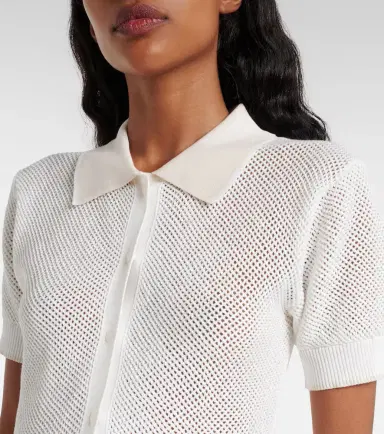 Stella McCartney Crochet cotton polo shirt | Thumbnail 4 Stella McCartney Crochet cotton polo shirt | Thumbnail 4