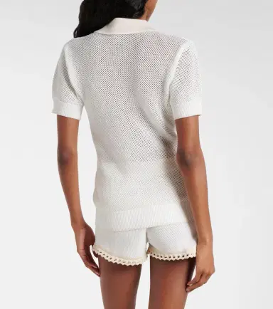 Stella McCartney Crochet cotton polo shirt | Thumbnail 5 Stella McCartney Crochet cotton polo shirt | Thumbnail 5