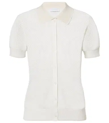 Stella McCartney Crochet cotton polo shirt | Thumbnail 1 Stella McCartney Crochet cotton polo shirt | Thumbnail 1