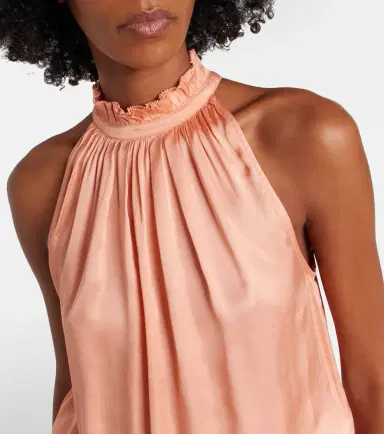 Poupette St Barth Silvia belted lace-trimmed satin minidress | Thumbnail 4 Poupette St Barth Silvia belted lace-trimmed satin minidress | Thumbnail 4