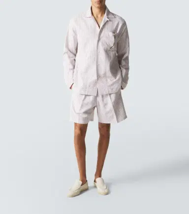 Umit Benan Julian striped cotton and silk shorts | Thumbnail 3 Umit Benan Julian striped cotton and silk shorts | Thumbnail 3