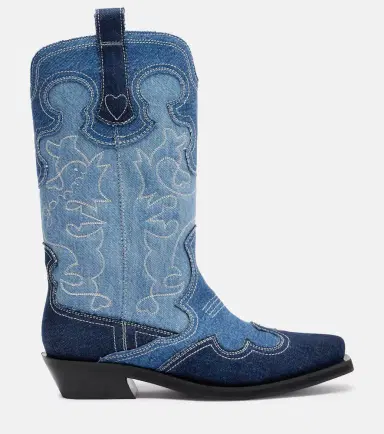 Ganni Denim cowboy boots | Thumbnail 2 Ganni Denim cowboy boots | Thumbnail 2
