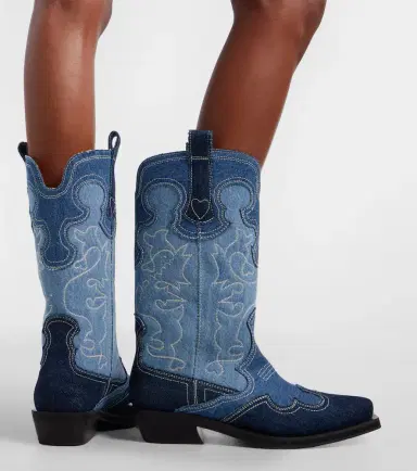 Ganni Denim cowboy boots | Thumbnail 5 Ganni Denim cowboy boots | Thumbnail 5