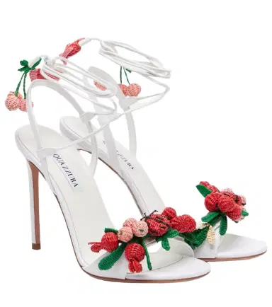 Aquazzura Botanica leather-trimmed raffia sandals | Thumbnail 1 Aquazzura Botanica leather-trimmed raffia sandals | Thumbnail 1