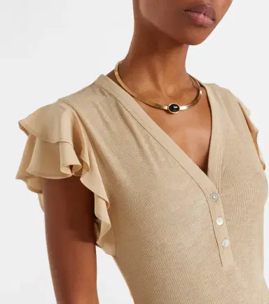 Veronica Beard Aphrodite ribbed-knit ruffled top | Thumbnail 3 Veronica Beard Aphrodite ribbed-knit ruffled top | Thumbnail 3