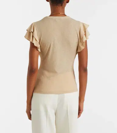 Veronica Beard Aphrodite ribbed-knit ruffled top | Thumbnail 4 Veronica Beard Aphrodite ribbed-knit ruffled top | Thumbnail 4
