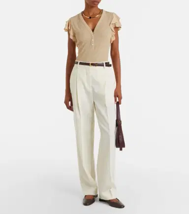 Veronica Beard Aphrodite ribbed-knit ruffled top | Thumbnail 5 Veronica Beard Aphrodite ribbed-knit ruffled top | Thumbnail 5
