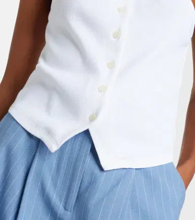 Veronica Beard Thea halterneck cotton-blend top | Thumbnail 2 Veronica Beard Thea halterneck cotton-blend top | Thumbnail 2
