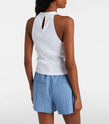 Veronica Beard Thea halterneck cotton-blend top | Thumbnail 3 Veronica Beard Thea halterneck cotton-blend top | Thumbnail 3