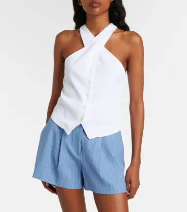 Veronica Beard Thea halterneck cotton-blend top | Thumbnail 6 Veronica Beard Thea halterneck cotton-blend top | Thumbnail 6