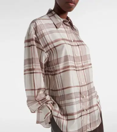 Brunello Cucinelli Checked silk shirt | Thumbnail 3 Brunello Cucinelli Checked silk shirt | Thumbnail 3