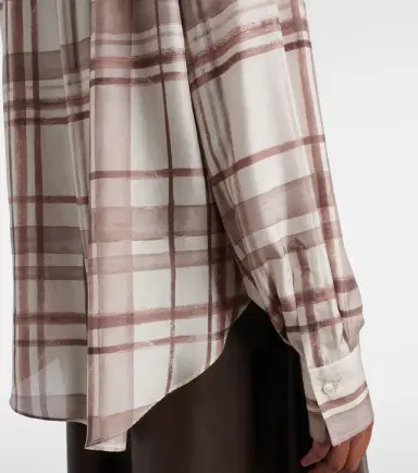 Brunello Cucinelli Checked silk shirt | Thumbnail 4 Brunello Cucinelli Checked silk shirt | Thumbnail 4