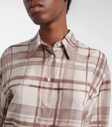 Brunello Cucinelli Checked silk shirt | Thumbnail 5 Brunello Cucinelli Checked silk shirt | Thumbnail 5
