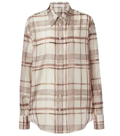 Brunello Cucinelli Checked silk shirt | Thumbnail 1 Brunello Cucinelli Checked silk shirt | Thumbnail 1