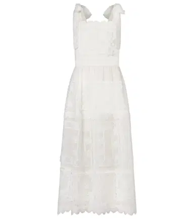 Zimmermann Aster lace-trimmed midi dress | Thumbnail 1 Zimmermann Aster lace-trimmed midi dress | Thumbnail 1