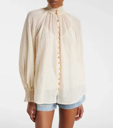 Zimmermann Aster cotton and silk-blend blouse | Thumbnail 3 Zimmermann Aster cotton and silk-blend blouse | Thumbnail 3