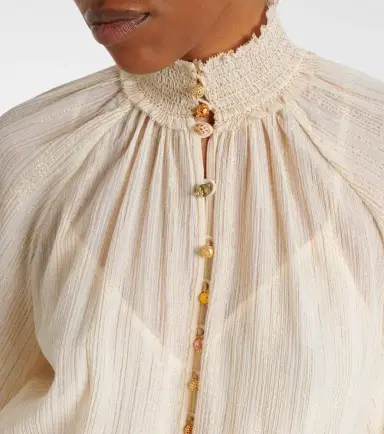 Zimmermann Aster cotton and silk-blend blouse | Thumbnail 4 Zimmermann Aster cotton and silk-blend blouse | Thumbnail 4