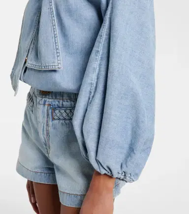 Zimmermann Indra tie-neck denim blouse | Thumbnail 6 Zimmermann Indra tie-neck denim blouse | Thumbnail 6