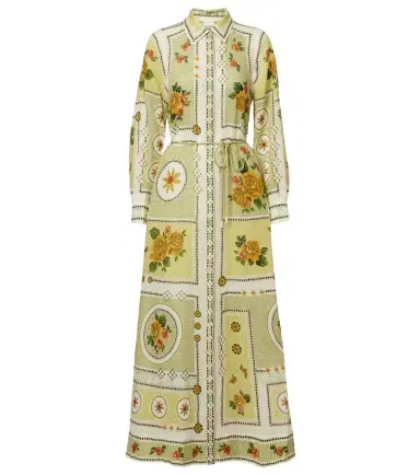ALÉMAIS Alémais Dixie belted printed ramie shirt dress | Thumbnail 1 ALÉMAIS Alémais Dixie belted printed ramie shirt dress | Thumbnail 1