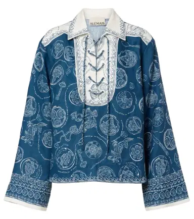 ALÉMAIS Alémais Lucky printed linen blouse | Thumbnail 1 ALÉMAIS Alémais Lucky printed linen blouse | Thumbnail 1