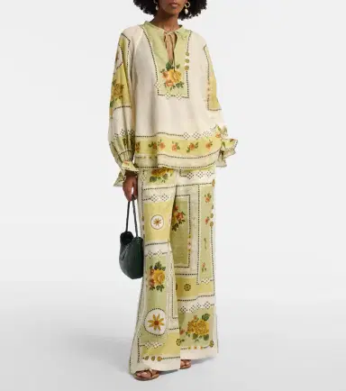ALÉMAIS Alémais Dixie printed linen wide-leg pants | Thumbnail 5 ALÉMAIS Alémais Dixie printed linen wide-leg pants | Thumbnail 5