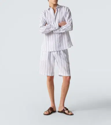 Fedeli Striped linen Bermuda shorts | Thumbnail 3 Fedeli Striped linen Bermuda shorts | Thumbnail 3